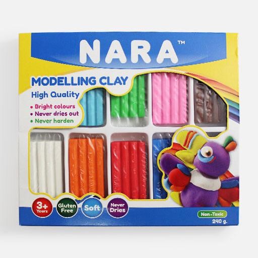 Nara Modelling Clay TR-240-10 10 Cols Set 240g