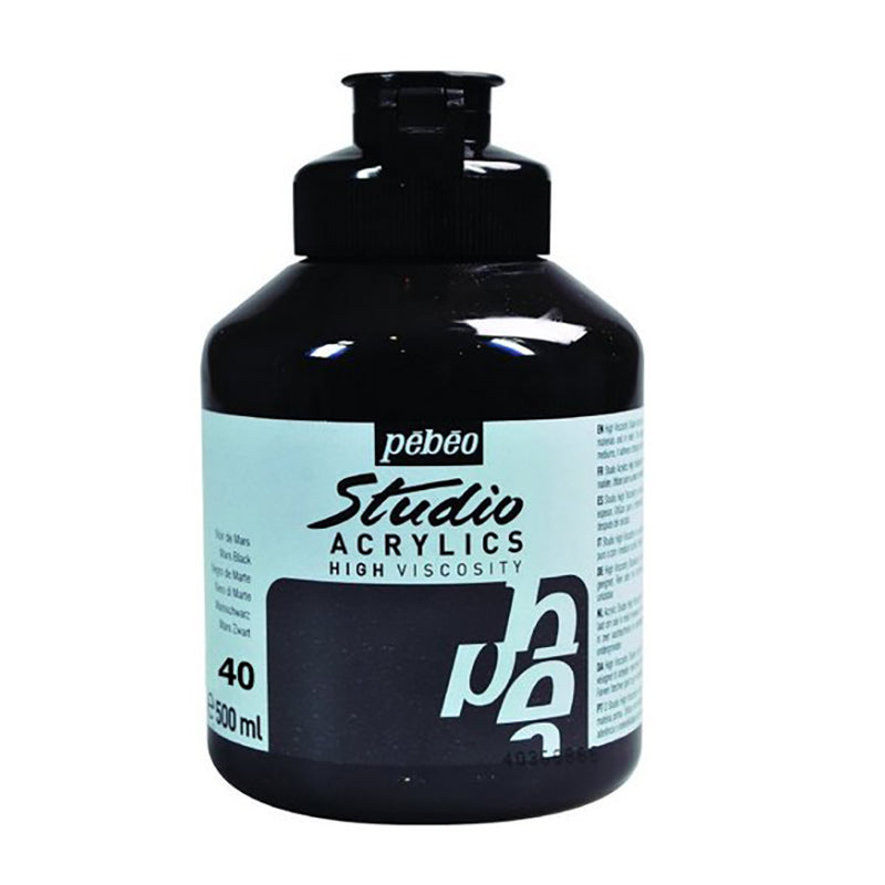 PEBEO Studio Acrylics High Viscosity 500ml Payne's Grey