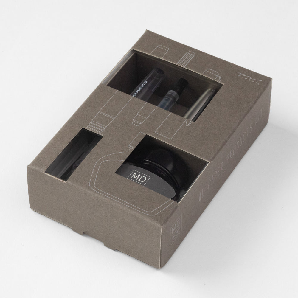 MIDORI MD LE Fountain Pen w/Bottle Ink Gray