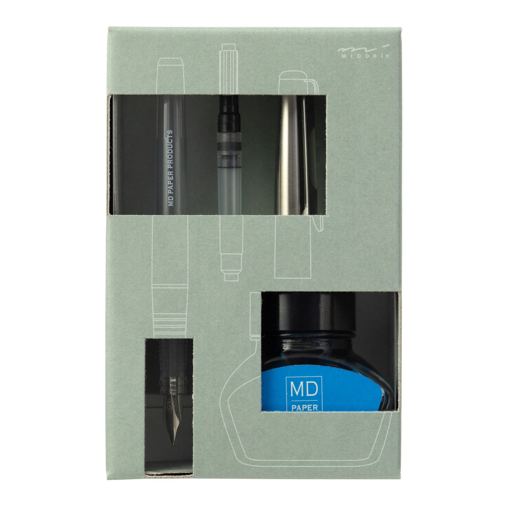 MIDORI MD Limited Edition Fountain Pen with Bottle Ink Blue