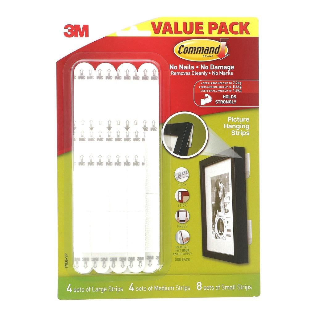 3M Command Picture Hanging Strips 17036 Extra Value Pack Default Title