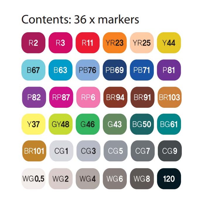 SHINHAN Touch Twin Marker Set 36s
