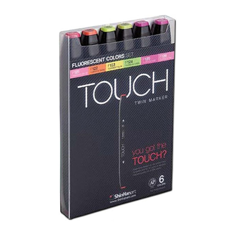 SHINHAN Touch Twin Marker Set 6s Fluorescent Color