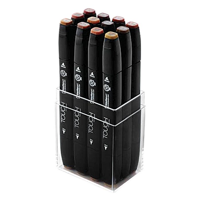 SHINHAN Touch Twin Marker Set 12s Wood Colors