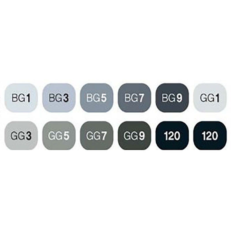 SHINHAN Touch Twin Marker Set 12s Blue/Green Grey