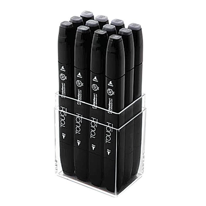 SHINHAN Touch Twin Marker Set 12s Cool Grey