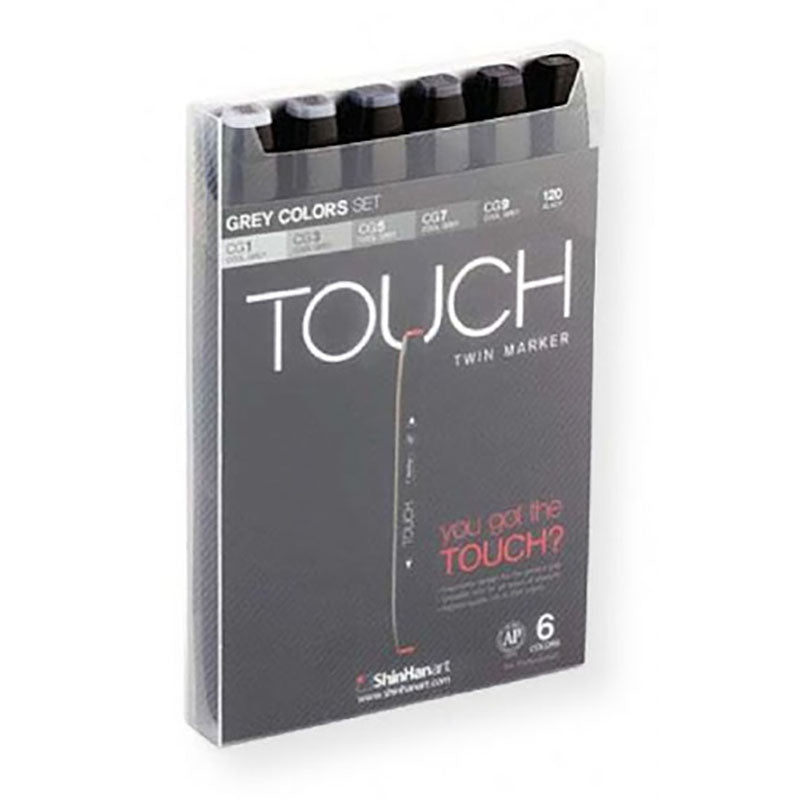 SHINHAN Touch Twin Marker Set 6s Cool Grey