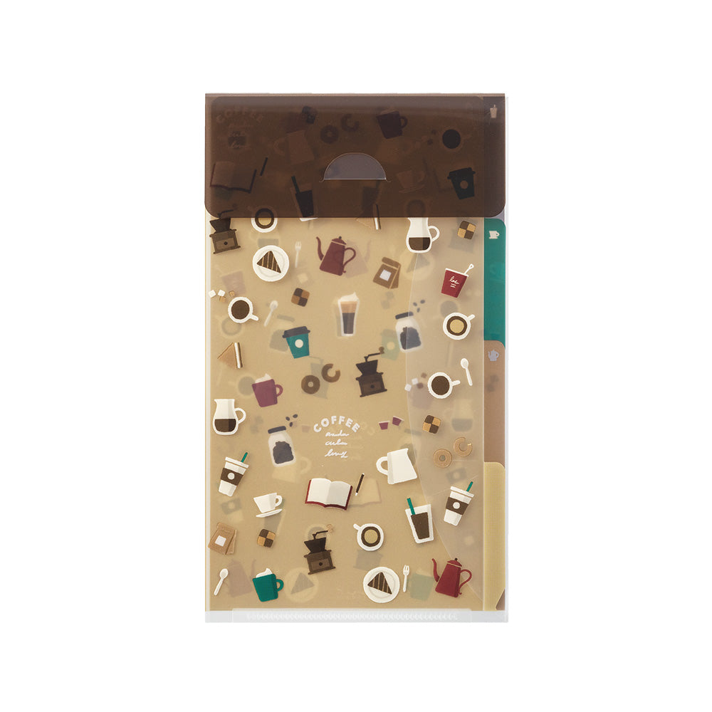 MIDORI 3-P Clear Folder A5 Slim w/Flap Coffee