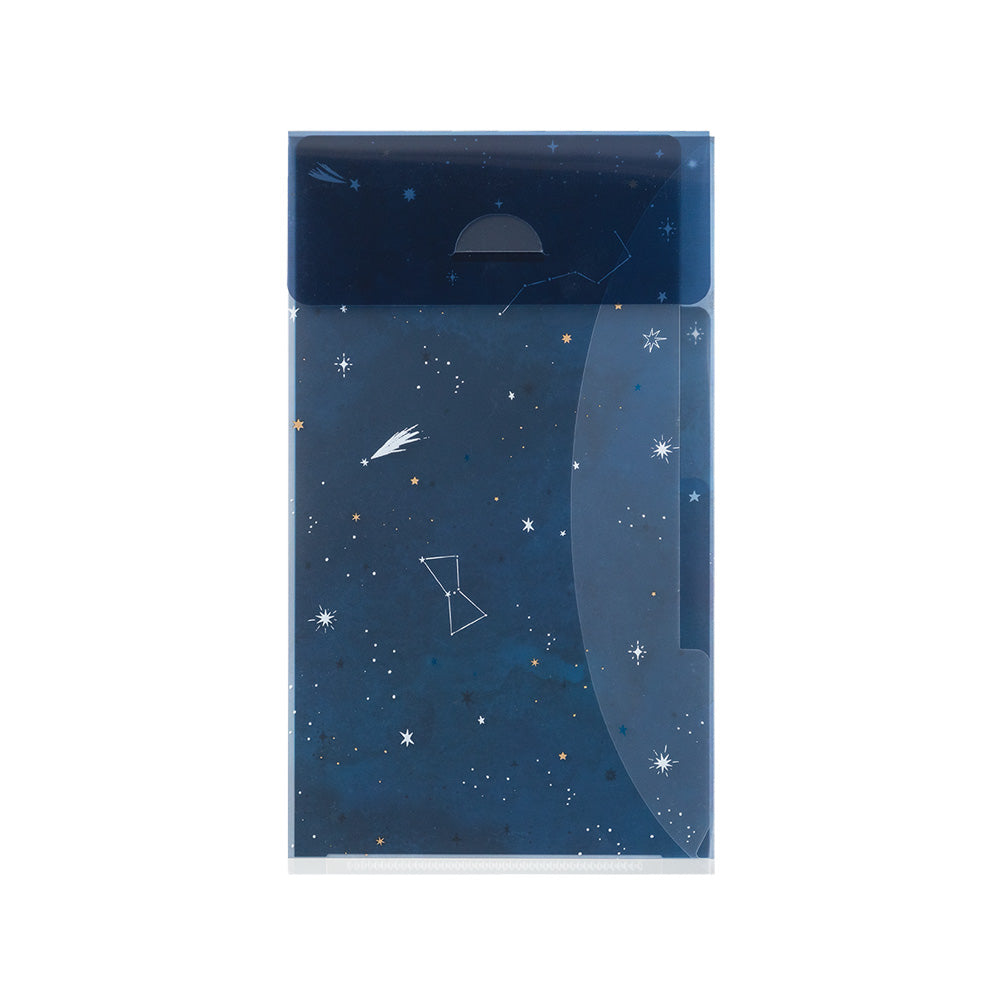 MIDORI 3-P Clear Folder A5 Slim w/Flap Starry Sky
