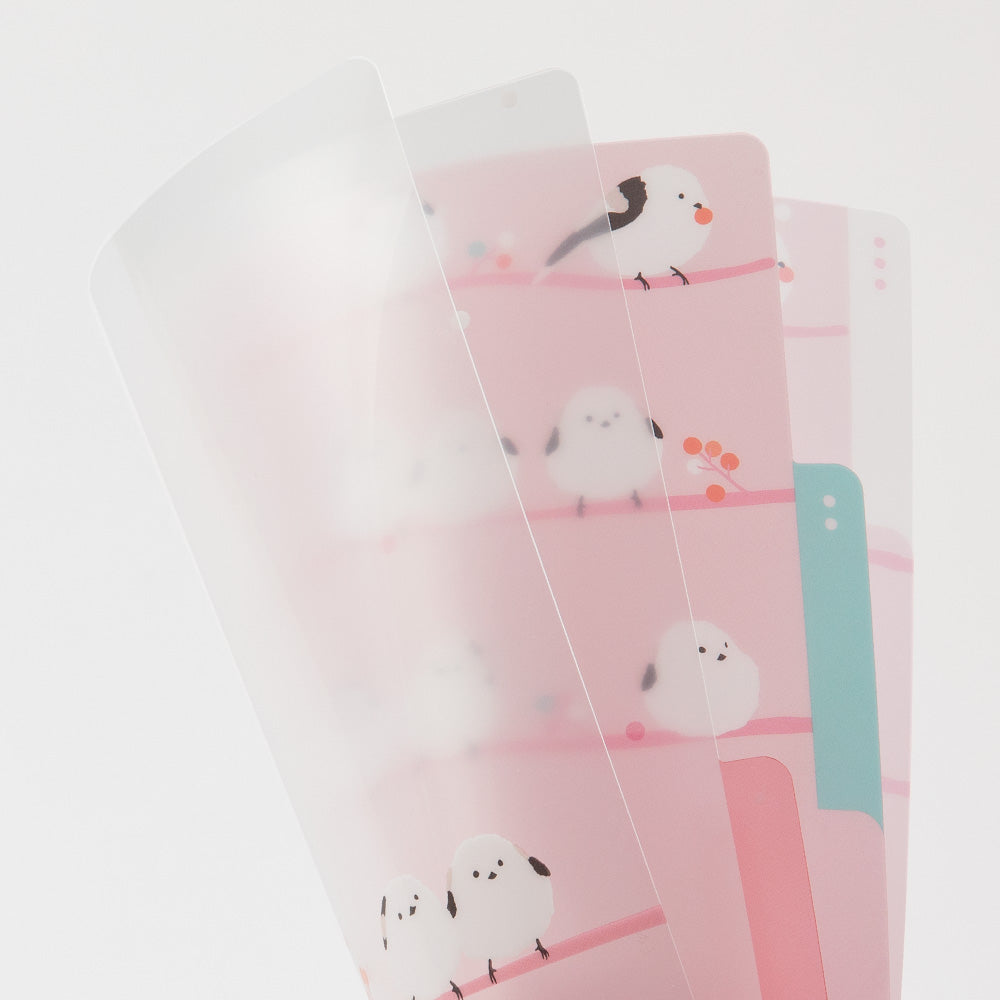 MIDORI 3-Pockets Clear Folder A5 Long-Tailed Tits