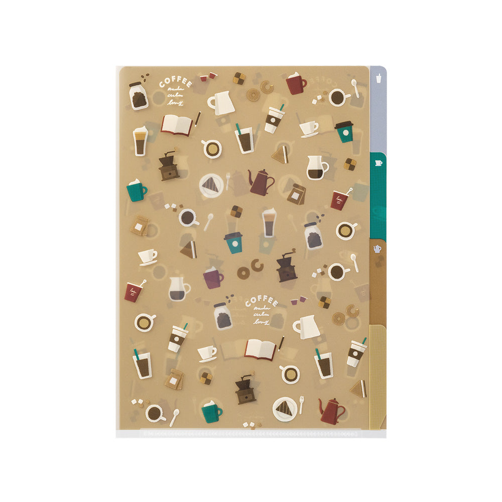 MIDORI 3-Pockets Clear Folder A5 Coffee