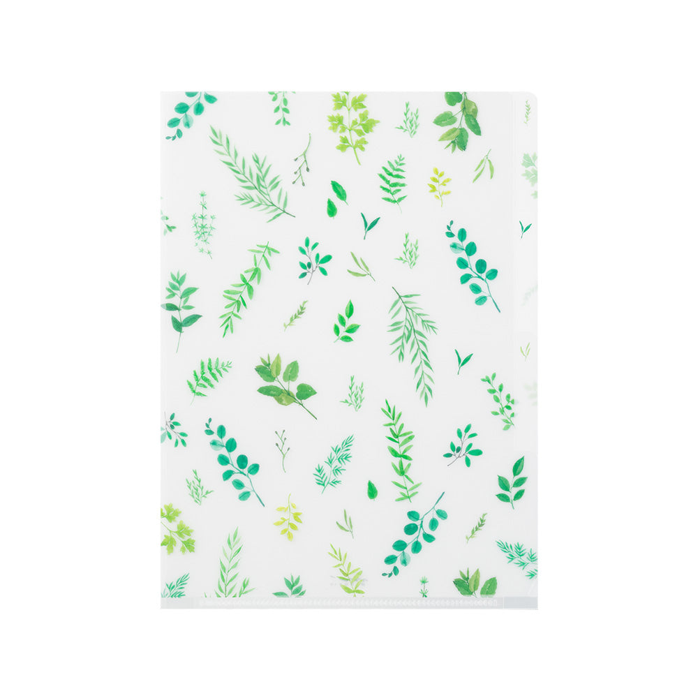 MIDORI 3-Pockets Clear Folder A5 Leaves