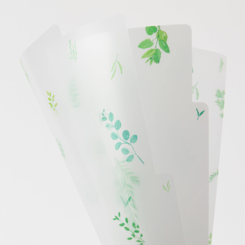 MIDORI 3-Pockets Clear Folder A5 Leaves