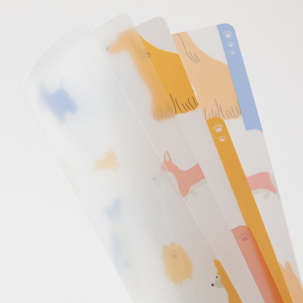 MIDORI 3-Pockets Clear Folder A4 Dogs