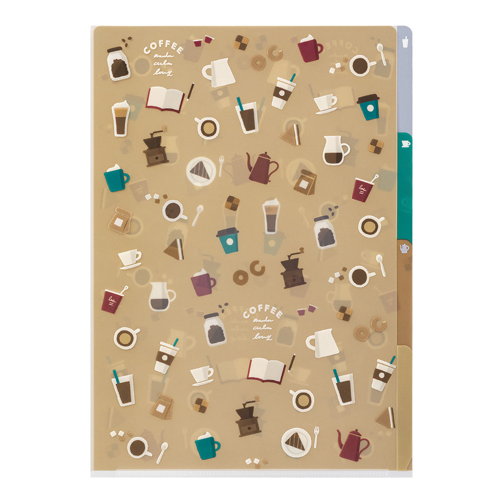 MIDORI 3-Pockets Clear Folder A4 Coffee A