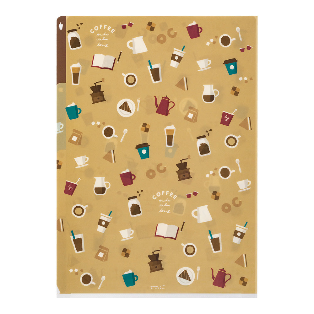 MIDORI 3-Pockets Clear Folder A4 Coffee A