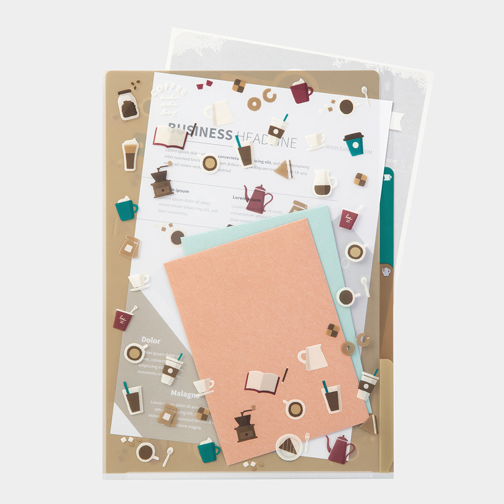 MIDORI 3-Pockets Clear Folder A4 Coffee A