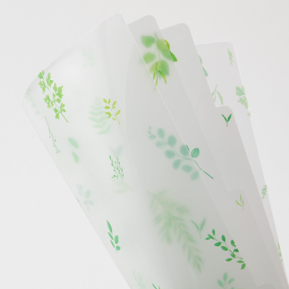 MIDORI 3-Pockets Clear Folder A4 Leaves