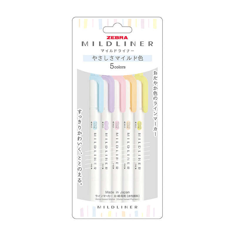 ZEBRA Mildliner Highlighter 5 Col Set WKT7-5C-YC