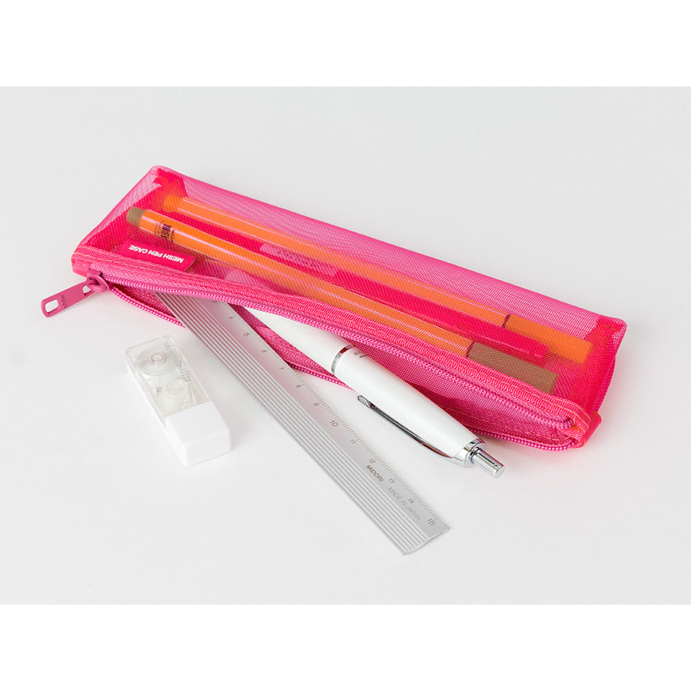 MIDORI Mesh Mini Pen Pouch Pink