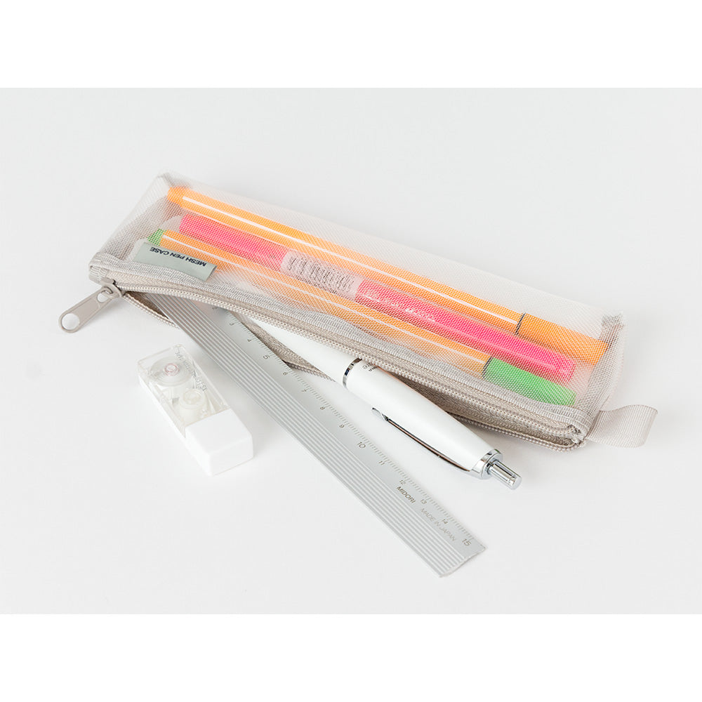 MIDORI Mesh Mini Pen Pouch Gray