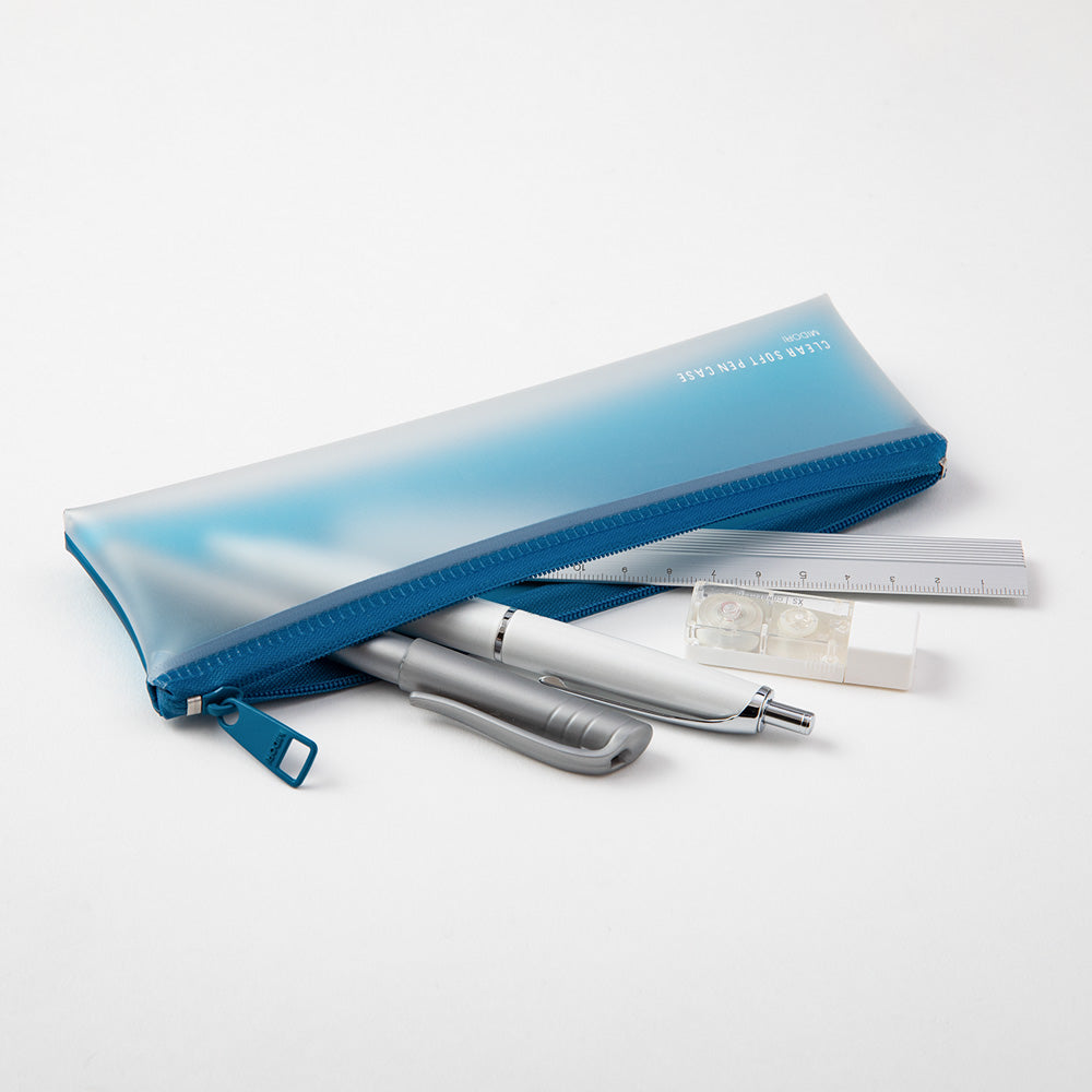 MIDORI Clear Soft Pen Case Blue