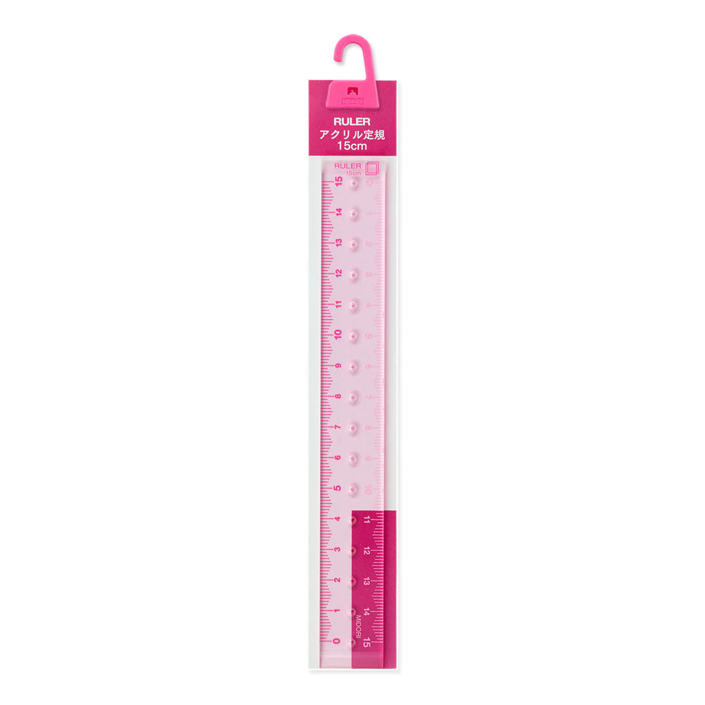 MIDORI CL Ruler 15cm Pink