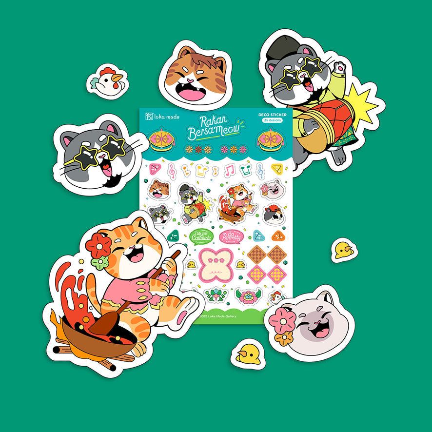 LOKAMADE Raya Sticker Sheet Raya Bersameow(Blue) 1224712