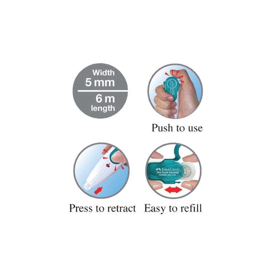 FABER-CASTELL One Touch Corrector +4 Refills 169215 Turquoise Default Title