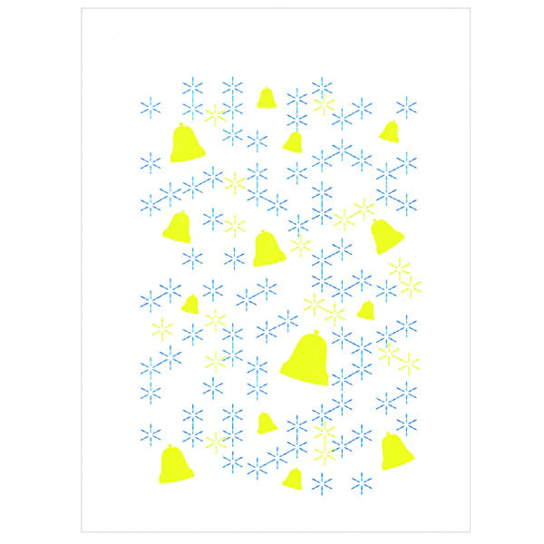 TEGAMI Letterpress Card Snow And Bell