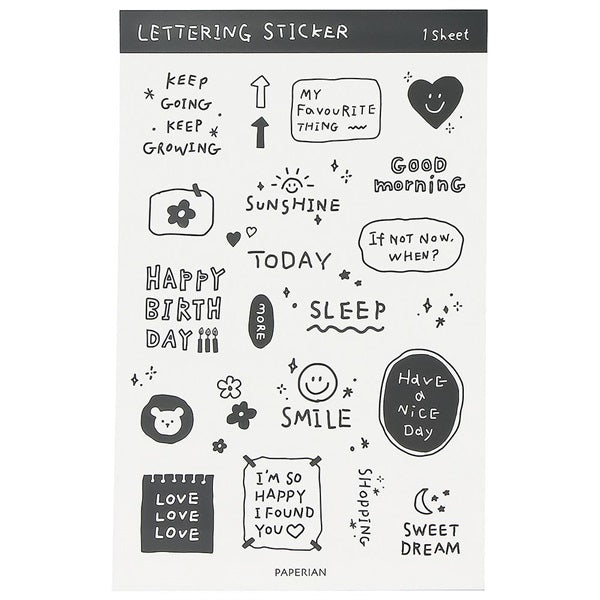 PAPERIAN Lettering Sticker C White