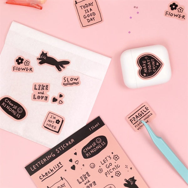 PAPERIAN Lettering Sticker A Pink
