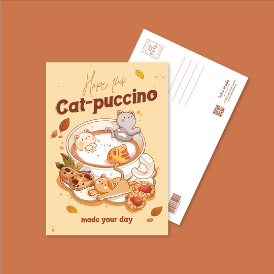 LOKAMADE Postcard MSP113:Catpuccino Made Your Day Default Title