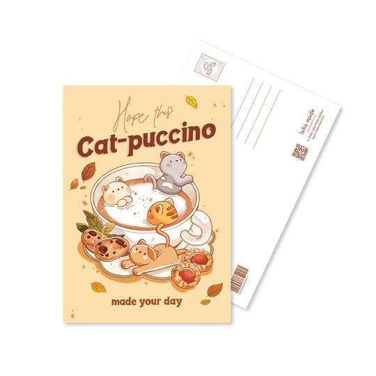 LOKAMADE Postcard MSP113:Catpuccino Made Your Day Default Title