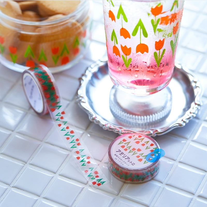 KING JIM SODA Trans. Masking Tape 15mm Tulips Default Title