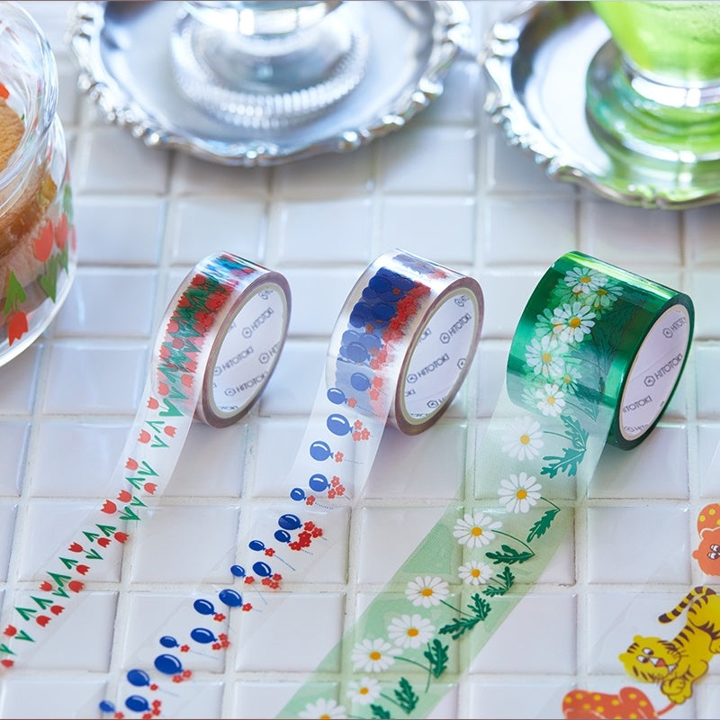 KING JIM SODA Trans. Masking Tape 15mm Tulips Default Title