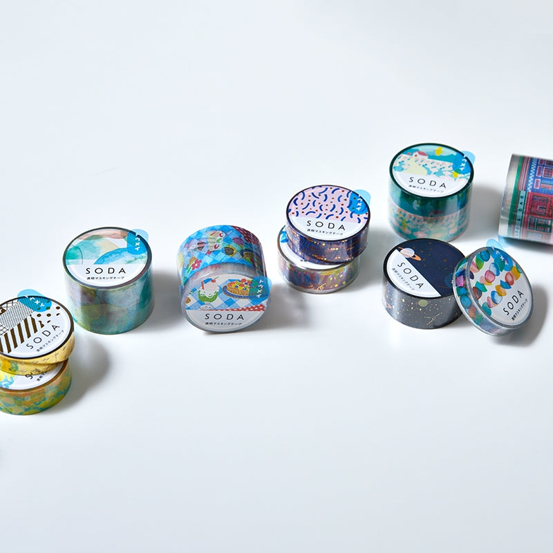 KING JIM SODA Trans. Masking Tape 15mm Pattern Default Title