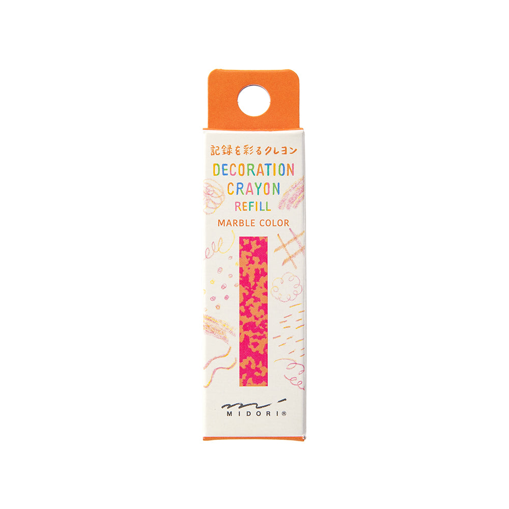 MIDORI Decoration Crayon Refill Pink/Orange