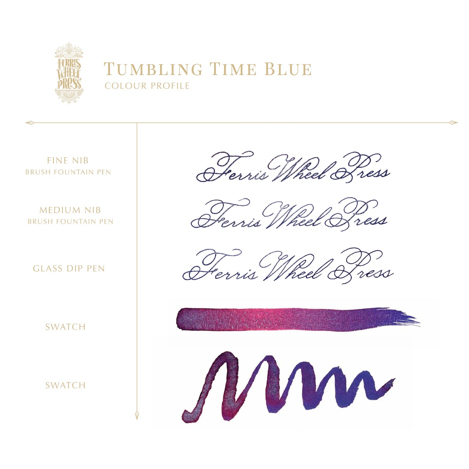 FERRIS WHEEL PRESS Fountain Pen Ink 20ml Ferritales Tumbling Time Blue Default Title