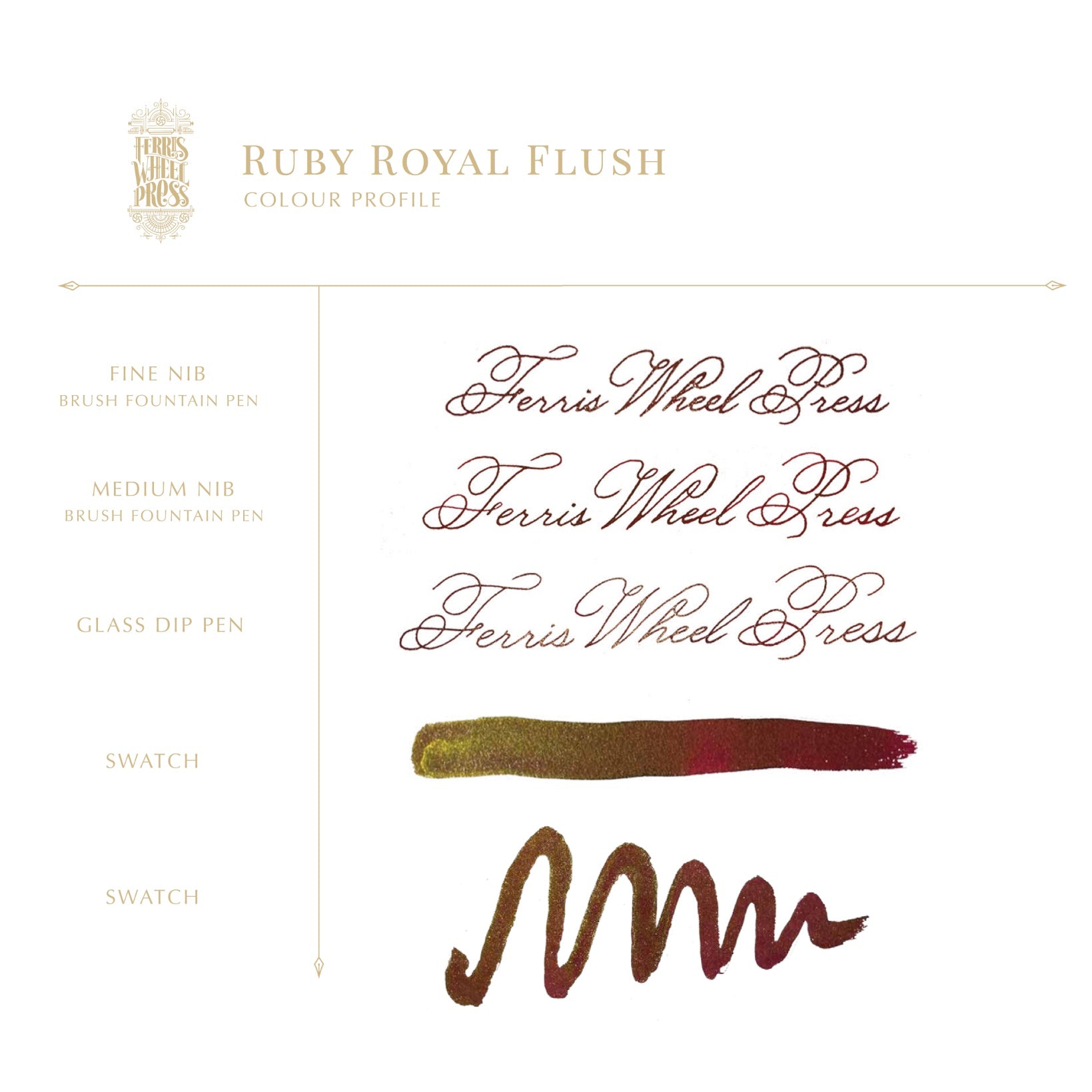FERRIS WHEEL PRESS Fountain Pen Ink 20ml Ferritales Ruby Royal Flush Default Title