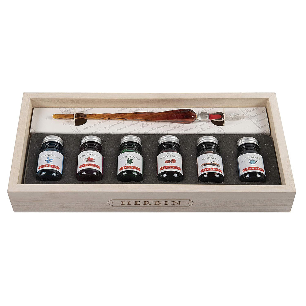 JACQUES HERBIN Traditional Wooden Set-6 Inks