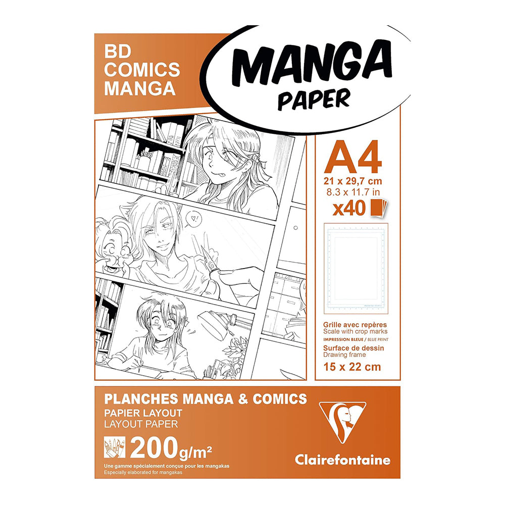 CLAIREFONTAINE Manga Bleedproof Layout Pad A4 200g 40s Basic F