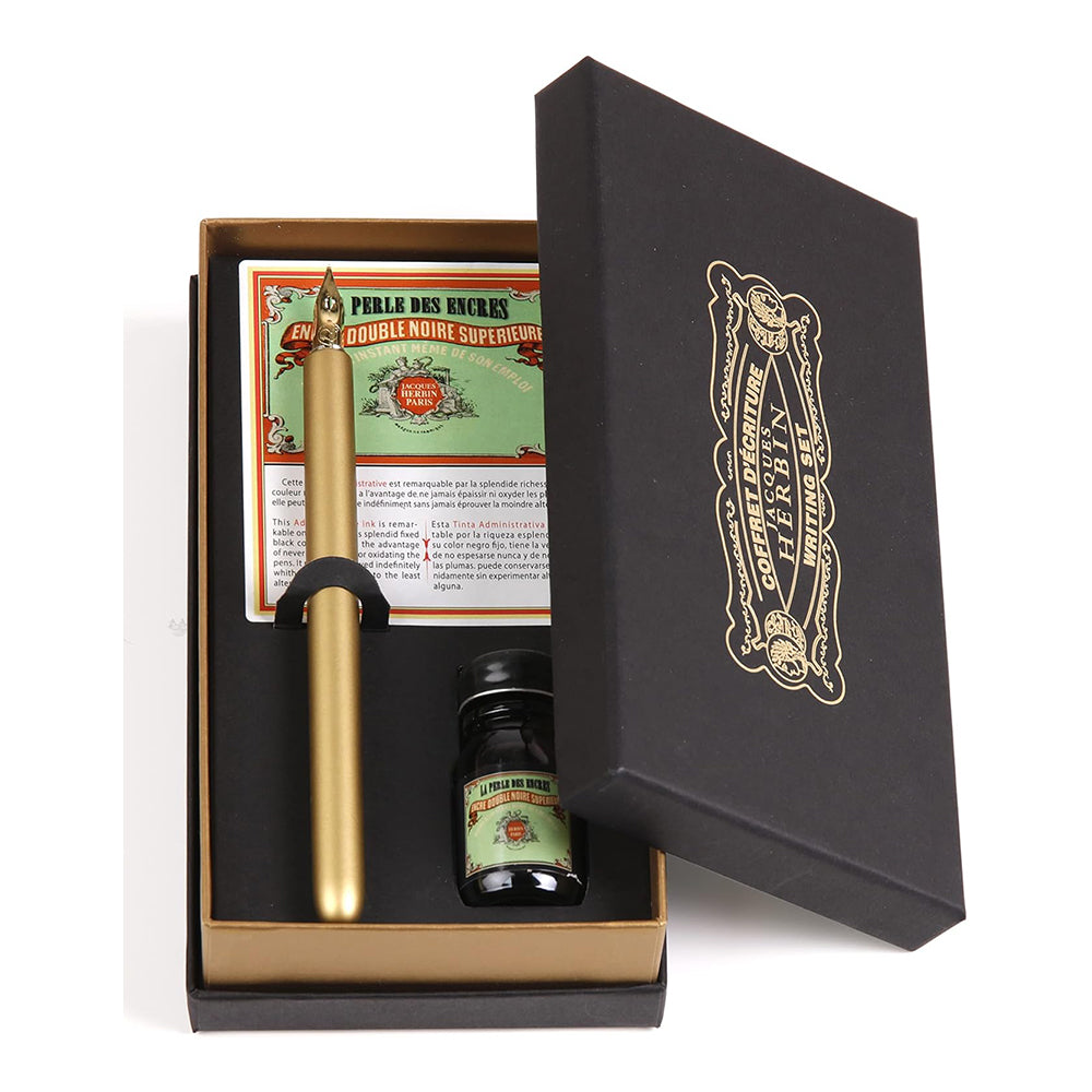 JACQUES HERBIN Calligraphy Set Perle Noire Set