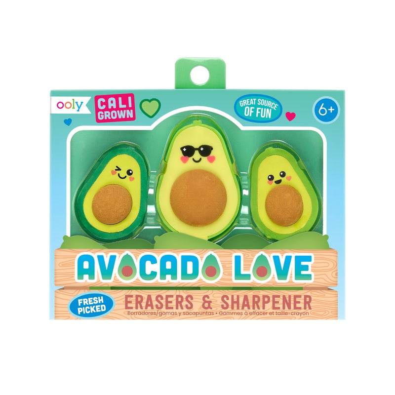 OOLY Avocado Love Eraser and Sharpener 3s 1227911