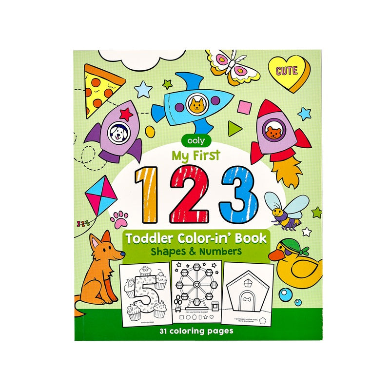 OOLY Toddler Colouring Book-123 Shapes & Numbers 1227915