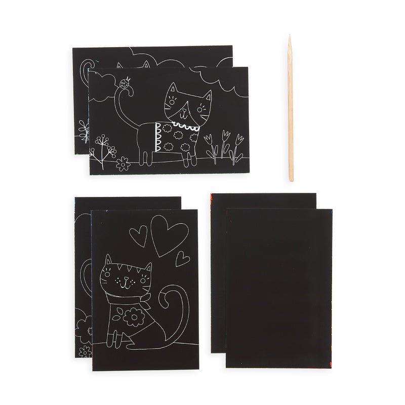 OOLY Mini Scratch & Scribble Art Kit-Cutie Cats 1227932