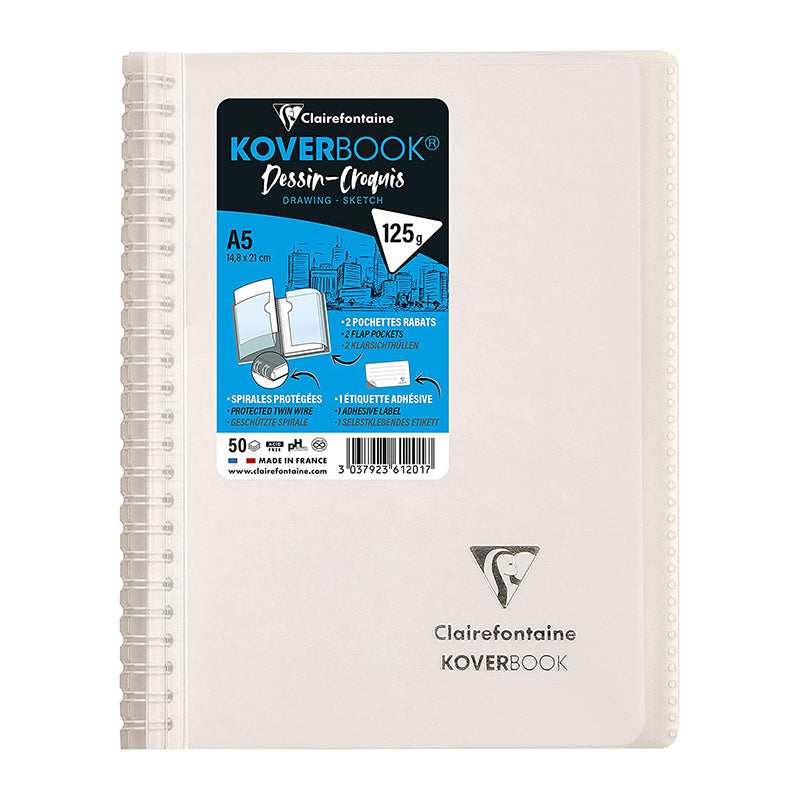 CLAIREFONTAINE Koverbook PP WB Sketchbk 125g A5 100s White Default Title