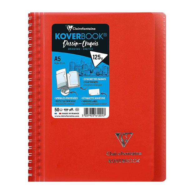 CLAIREFONTAINE Koverbook PP WB Sketchbk 125g A5 100s Red Default Title