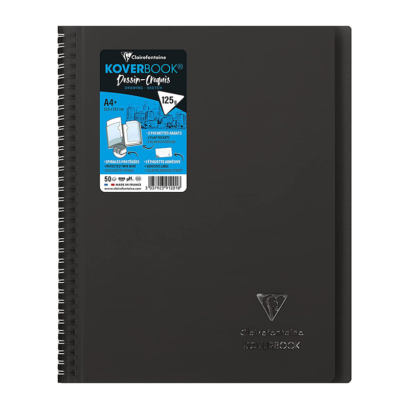 CLAIREFONTAINE Koverbook PP WB Sketchbk 125g A4+ 100s Black Default Title