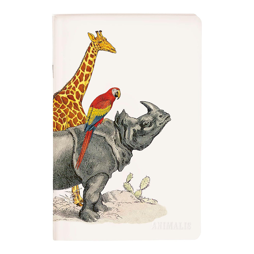 CLAIREFONTAINE Animalis Stapled Notebook 11x17cm 48s Lined Rhino